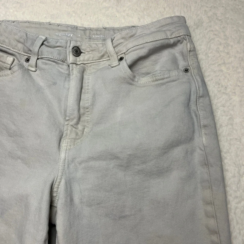 Old‎ Navy Jeans Womens 8 Gray O.G. Straight High-Rise Secret-Smooth Pockets 4523